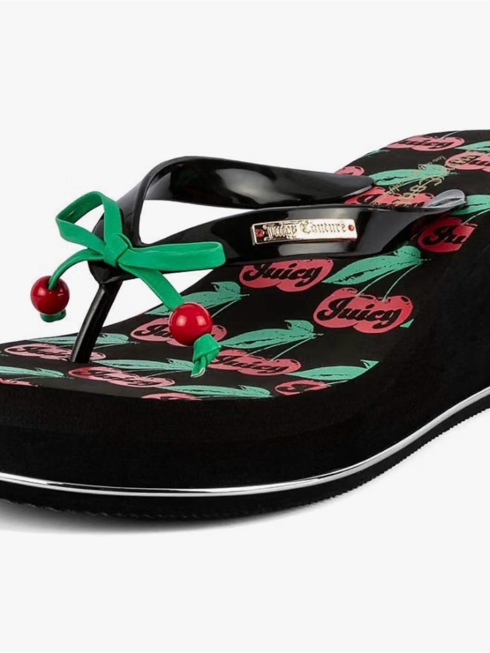 Juicy Couture Cherry Platform Wedge Flip Flops – New in Box – Women’s Size 6